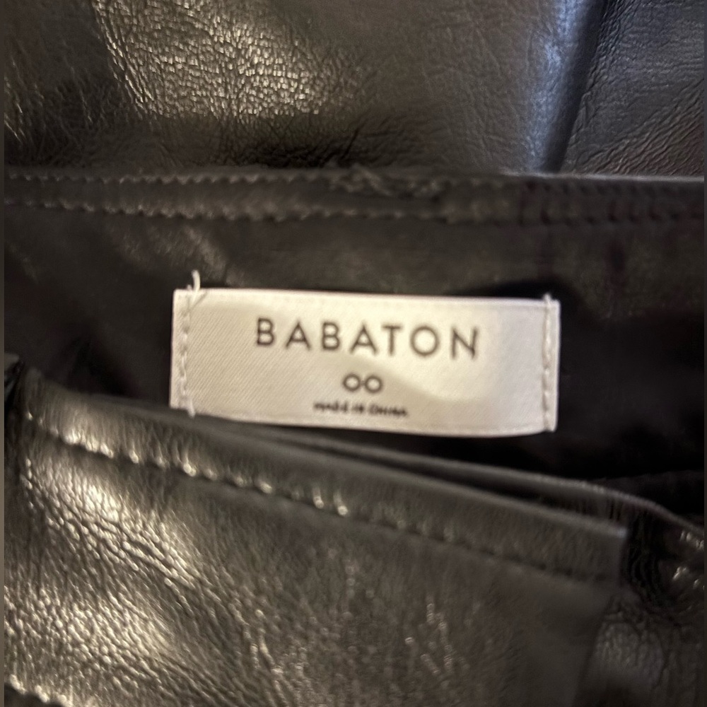 Aritzia Babaton Black Faux Leather Pants Size 00 - Picture 3 of 3
